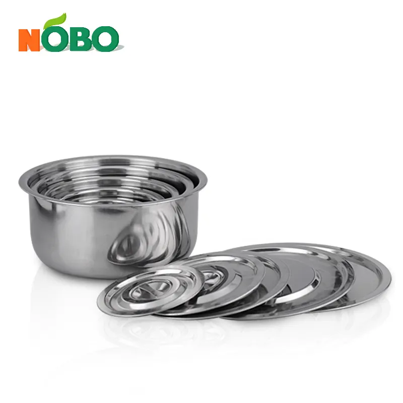 Groothandel Moderne Roestvrijstalen India Pot Set Met Platte Deksel 5 Stuks Keuken Kookgerei Voor Het Koken Hete Pot Cadeau Gemaakt Van Metaal