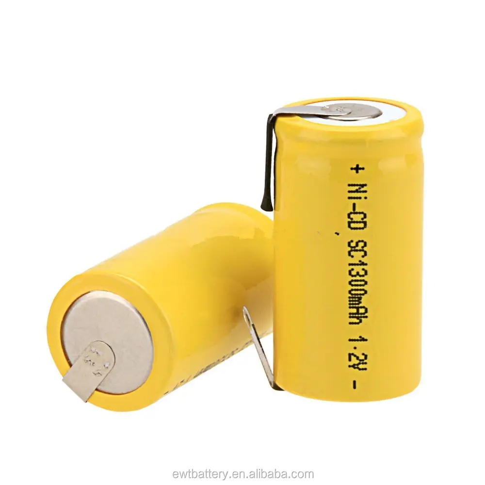 Batterie rechargeable professionnel nicd 4/5 sc, 1300mah, 1.2v, expédition en chine