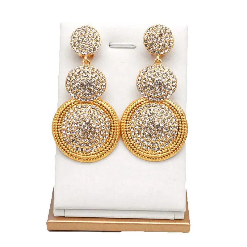 New Đẹp Mạ Vàng Bóng Earrings Đối Với Đám Cưới Và Đảng Phụ Nữ Jewelry Sets Bán Buôn Châu Phi Trang Sức 18K Jewel Phụ Nữ E143