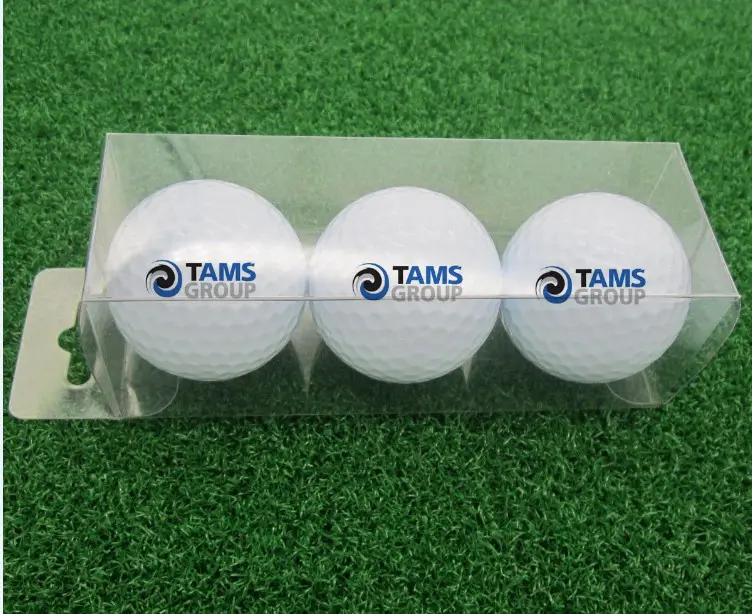 Caixa de presente de plástico transparente do pvc para 3 bolas de golfe
