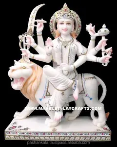 Décoratif Marbre Durga Mata Statues - Product Image 1