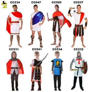 Disfraz de guerrero nacional para fiesta de Halloween, Cosplay de caballero cruzado, Disfraces para niños y hombres, venta al por mayor