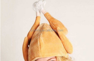 Cappello di tacchino in <span class=keywords><strong>peluche</strong></span> per animali divertenti con gambe eco-friendly in cotone PP copricapo in Costume da festa Unisex - Product Image 3