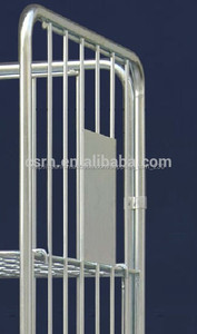 Rh-rc005 830*710*2000mm tres lados cerrados de anidación roll contenedor con movalbe estante de alambre de acero de malla - Product Image 3