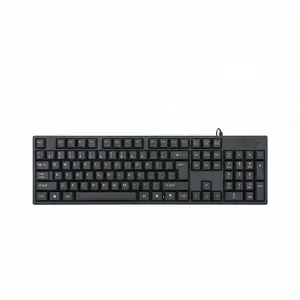 Teclado usb com fio fino 104 105 teclas, teclado árabe preto dos eua, francês, espanhol, para escritório, computador, pc, notebook K-101