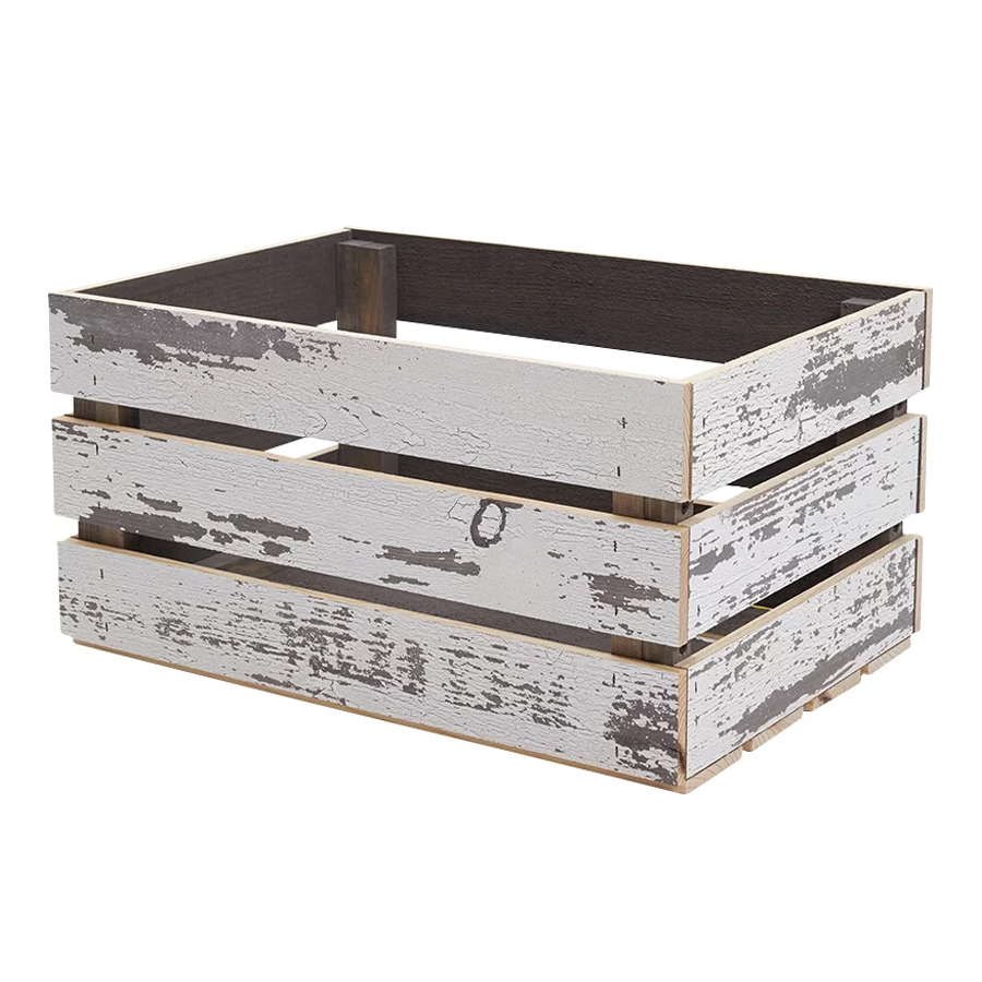 Деревянные импортные белые деревянные декоративные ящики для молока, набор из 3 декоративных ящиков