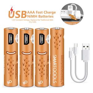 Baterías recargables <span class=keywords><strong>AA</strong></span> AAA con puerto Micro USB, 1,2 V, 1,5 V, paquete de 2/4/<span class=keywords><strong>6</strong></span>/10, batería Ni-Mh, logotipo personalizado, barato