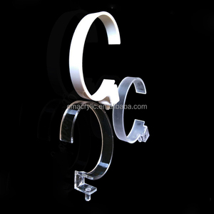 可立即发货 亚克力透明 黑色 白色 PC 塑料手表展示 <span class=keywords><strong>C</strong></span> 形环支架 适用于单只手表 可定制 - Product Image 1