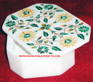 White Marble Inlay Tirnket <b>Boxes</b> - Product Image 1