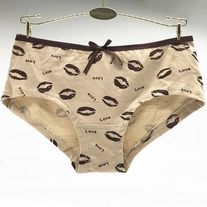 Volwassen Vrouwen Lippen Kus Liefde Bedrukt Katoen Volledig Gesneden Meisjes Slipje - Product Image 4