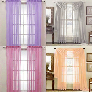 Colcha de casa listas y paneles transparentes de cortina de ventana a juego, Ideas de nuevos productos 2019 Organza Cortinas Para Sala de estar/ - Product Image 6