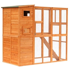 กรงแมวกรงกลางแจ้งไม้ขนาดใหญ่77 "X 38" x 69 "บ้านแมวลาดใหญ่ - Product Image 1