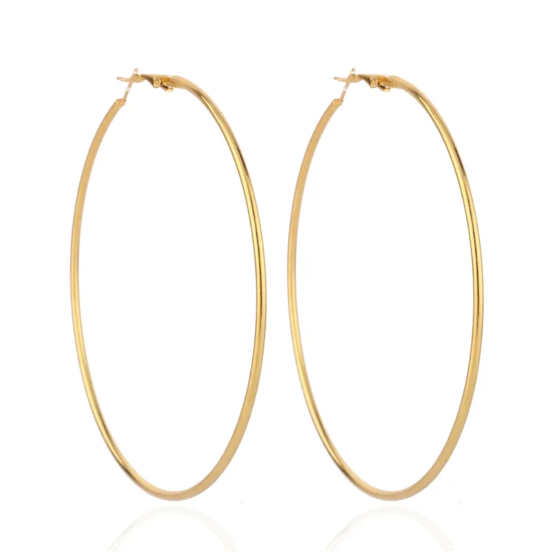 Fashion Jewellery 8cm Hoop Earrings Simple Gold Earring Designs For Women