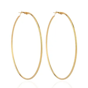 Fashion Jewellery 8cm Hoop Earrings Simple Gold Earring Designs For Women