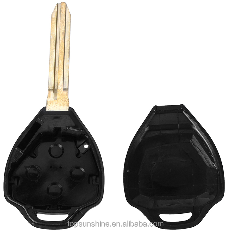 Guscio Portachiavi Auto Con Lama | Sostituzione Per Corolla, RAV4, Camry (Nero 4 Tasti)