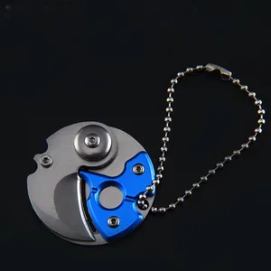 Mini Folding Pocket Knife EDC Treo Keychain Quà Tặng Sinh Tồn Móc Chìa Khóa Ngoài Trời Dao Thép