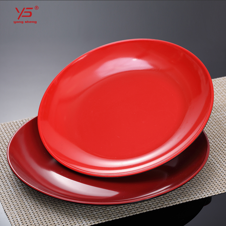 Multi color 100% melamine white plates square party plates frozen microwave 9 inch luncheon plates red