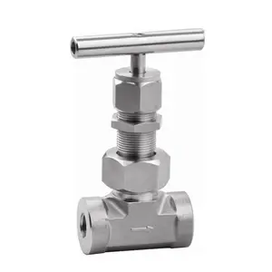 Swagelok Type Manual Pneumatic Actuator SS316 Needle Angle Valve High Pressure Oil Needle Valve 6000psi Stainless Steel Material