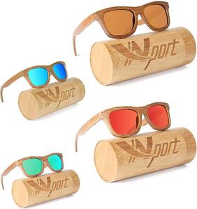 Gafas de Sol de bambú unisex personalizadas 2021 con lentes polarizadas de madera y metal Logotipo personalizado de etiqueta privada de China - Product Image 1