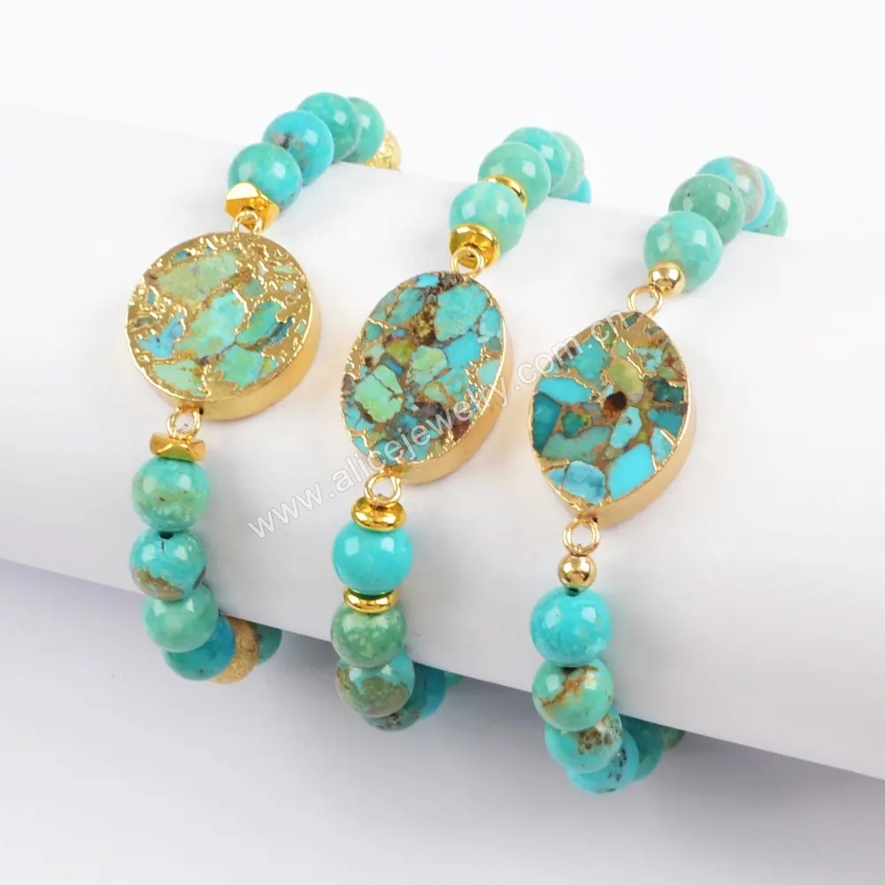 G1719 New arrivals natural bead bracelets turquoise gemstone bead bracelet