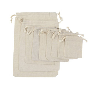 mini cotton drawstring bolsas