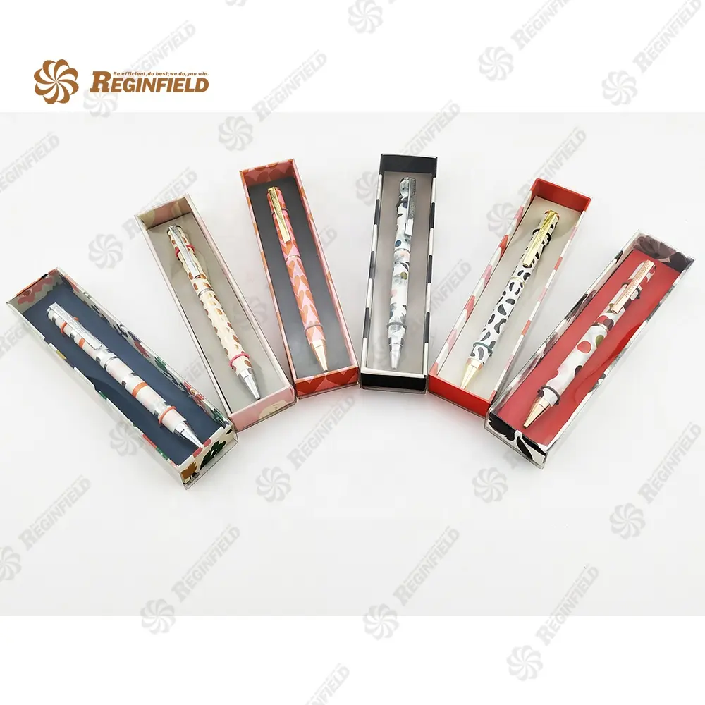 Bolígrafo De metal impreso a todo color para mujer, Popular, en caja de colores, personalizado
