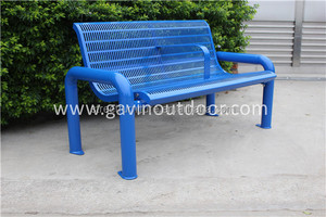 Por encargo al aire libre de acero perforada bancos - Product Image 3