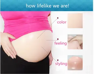 Silicone Pregnant Belly Skin Adhesive Backside Comfortable False Belly For Crossdress Whole Sale Free Gift Cloth Bag 1 Piece