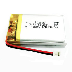 맞춤형 충전식 802035 3.7v 500mah 1.85wh 리포 배터리 - Product Image 2