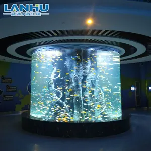 Acuario cilíndrico de acrílico de gran tamaño, suministro directo de fábrica de China, 150mm, personalizado