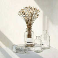 Bouteilles diffuseurs en verre avec bouchons en liège, capacité 250 ml, accessoires de parfum en carton pour diffuseurs à bâtonnets DIY et recharges de parfum d'ambiance