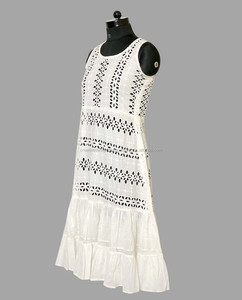 ชุดเดรสลำลองฤดูร้อน O-Ne Lady's ลายพิมพ์ปักลายหวานๆ ผ้าฝ้าย 100% ระบายอากาศได้ดี ซักได้ ความยาวระดับเข่า ผ้าทอธรรมชาติ รับสกรีนโลโก้ตามแบบ - Product Image 3