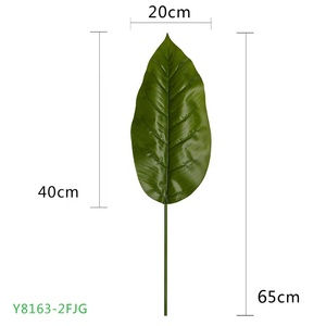 สัมผัสจริงการออกแบบใหม่65ซม. ใบประดิษฐ์พลาสติก <span class=keywords><strong>Spathiphyllum</strong></span> ใบตกแต่งสวนแต่งงานสีเขียว - Product Image 2
