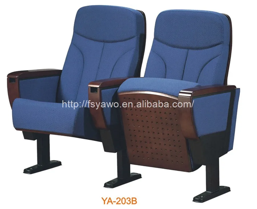 लेखन गोली के साथ लकड़ी के तह कुर्सी चर्च थियेटर इस्तेमाल किया सभागार बैठने (YA-203B)