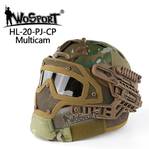 Nuevo material ABS tactical camo rápida máscara de cara completa bicicleta casco con gafas - Product Image 1