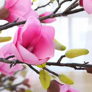 يي وو ريال اللمس محاكاة زهرة الحرير عالية الجودة ماغنوليا زهرة اصطناعية لحفل زفاف المنزل مكتب الديكور - Product Image 6