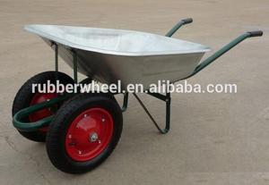 Amérique du sud type double roue brouette de construction avec plateau en acier - Product Image 2