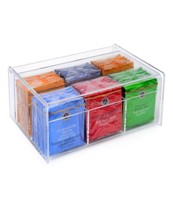 ลูกแก้วถุงชากล่องที่มี6 Divider 6ขนาดกะทัดรัดชากระเป๋าออแกไนเซอร์คริลิคถุงชาที่วางแก้ว - Product Image 2