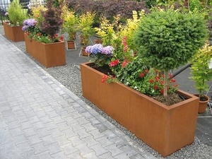 Jardinière <span class=keywords><strong>rectangulaire</strong></span> en métal pour fleurs, décoration de jardin - Product Image 3