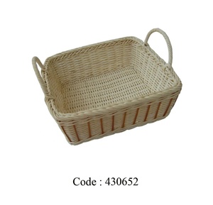Joli petit panier de rangement multifonction écologique tissé en rotin naturel poignée en bambou durable panier à pain à usage quotidien en boîte - Product Image 1