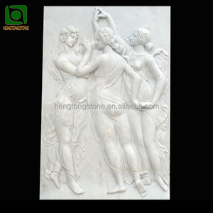 Scultura in rilievo dell'edificio in marmo bianco di alta qualità intagliato a mano le tre grazie - Product Image 1