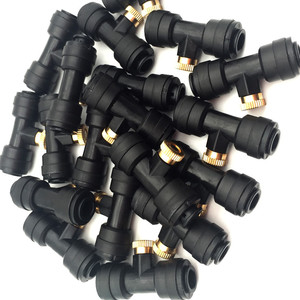 1/4'' Tube OD Low Pressure Nozzle Slip Lock (Quick Connect) 10/24 UNC Misting Nozzle with Tees Pipe Fittings Plastic