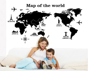 Pegatina de pared de <span class=keywords><strong>vinilo</strong></span> de mapa del mundo para decoración del hogar, de gran tamaño, para habitación, TV, mapa del mundo, decoración del hogar - Product Image 2