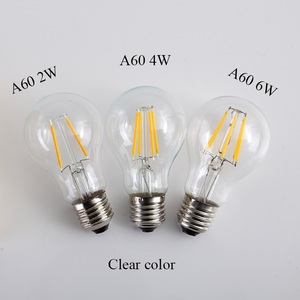 A60 Antique LED E26 E27 Rétro Lampes 110 V 220 V 2 W 4 W 6 W LED Filament <span class=keywords><strong>Ampoule</strong></span> Clair/Ambre En Verre LED Edison Ampoules - Product Image 2