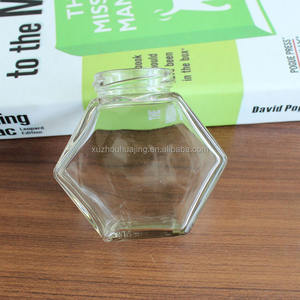 Cấp thực phẩm thiết kế độc đáo phẳng hình lục giác mật ong lọ thủy tinh 180ml với Twist OFF có nắp đậy - Product Image 4