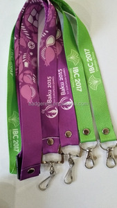 Venta caliente barato imprimir su propia insignia identificación del tejido cuello lanyard para llaves clip - Product Image 2