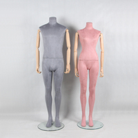 Mode gris tissu sans tête en gros hommes Mannequins couture robe mannequins Mannequin avec bras en hêtre en vente