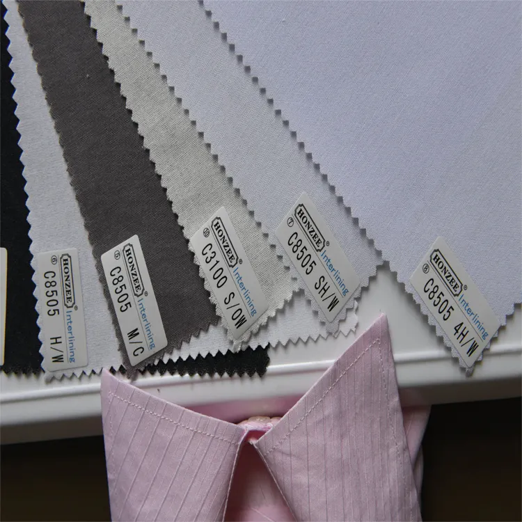 Tessuto intrecciato con colletto in tessuto di cotone per camicie o polsini