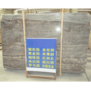 Barato al por mayor <span class=keywords><strong>de</strong></span> alta calidad irán gris plata travertino losa precio - Product Image 4