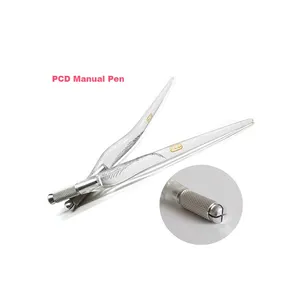 Diskon Besar Pena Mesin Tato Putar Kepala Ganda Kosmetik PCD Kristal Bening Aluminium Fungsional dari Pabrik Guangzhou